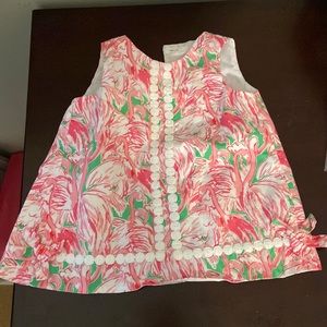 Lilly Pulitzer Flamingo baby dress with diaper cover size 6-12 months